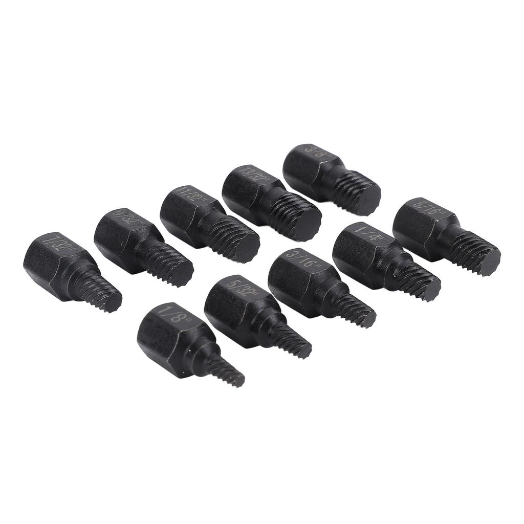 10Pcs Damaged Screw Extractor Set Cr V Steel 1/8in To 13/32in Hex Bolt Extractor for Telecommunicati