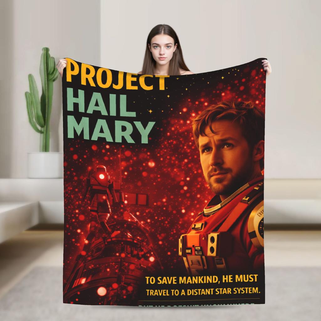 The Only Hope Film Poster Project Hail Mary Blanket Soft Cozy Throw Blanket Winter Girls Living Room Camping Bedspread