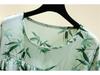 2025 Summer Floral Cotton and Silk Midi Dress - Short Sleeve, Loose Fit Nightgown
