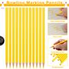 36Pcs Yellow Marking Pencil Yellow Glass Marking Pencil Carpenter Pencil Yellow Wooden Grease Pencil Wax Pencil Yellow Crayon