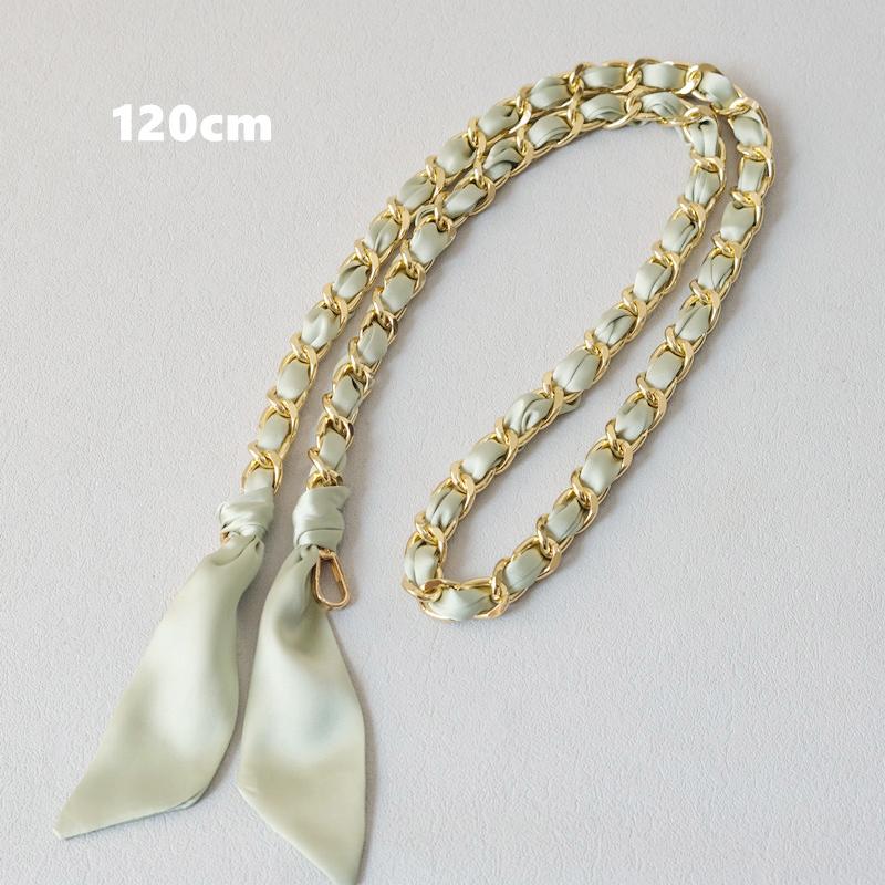New Fashion Spring Woman Handbag Accessory Chains Detachable Long Cross Body Solid Cute Silk Strap Women Luxury Chain Bag Handles
