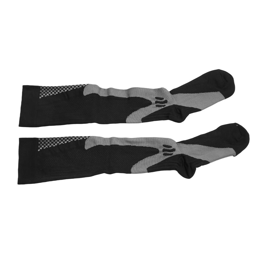 2pcs Calf Compression Socks Knee High Prevent Slip Soft Breathable Nylon Elastic Calf Compression Sports Socks L XL