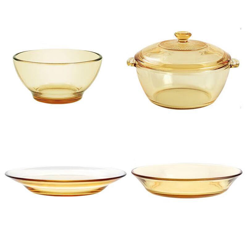Yileya HP-05 11-Piece Heat-Resistant Amber Glass Dinnerware Set