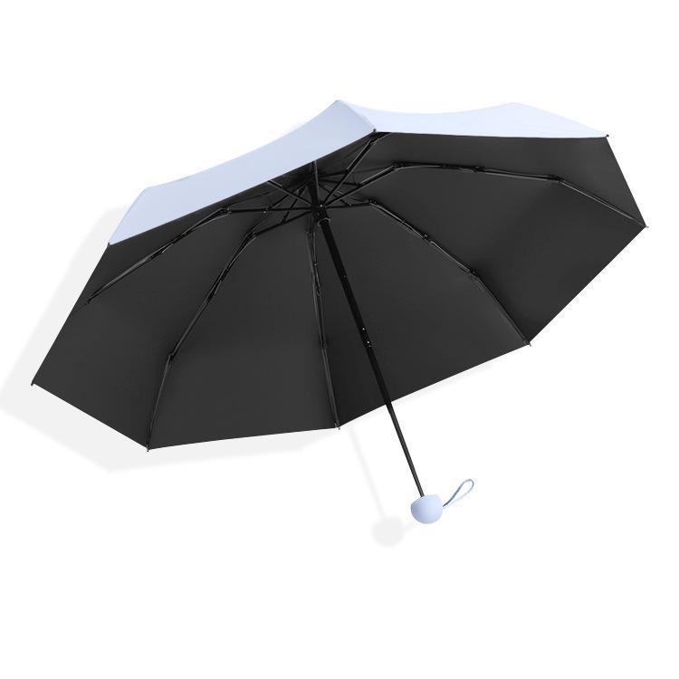 50% Off Macaron Capsule Umbrella: 6-Rib Sunshade & 8-Rib Folding Sunny/Rainy Day Umbrella with Black Glue Sun Protection.