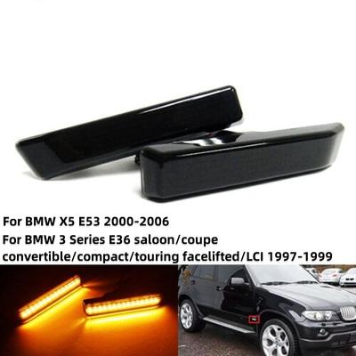 Lot de 2 feux de voiture à LED pour tableau de bord, clignotants, accessoires de remplacement pour BMW X5 E53 Série 3