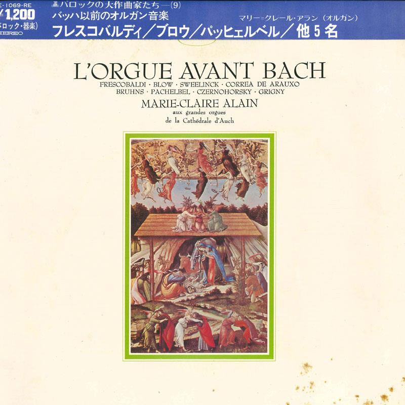 LP Record MARIECLAIRE ALAIN Organ music before Bach RE1069RE ERATO Japan Classical Used