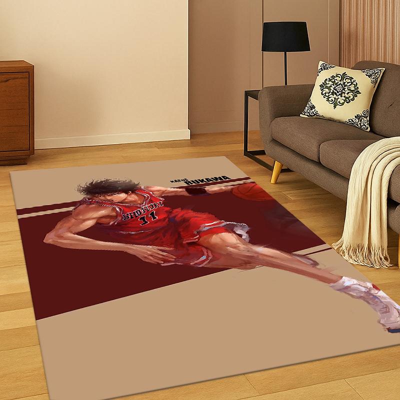 Tappeto Tappetino Anime Basket Slam Dunk a Fumetti per Camera da Letto Soggiorno Divano Sala Giochi Zerbino Decorazioni per la Casa, Tappeto per Area Bambini Antiscivolo