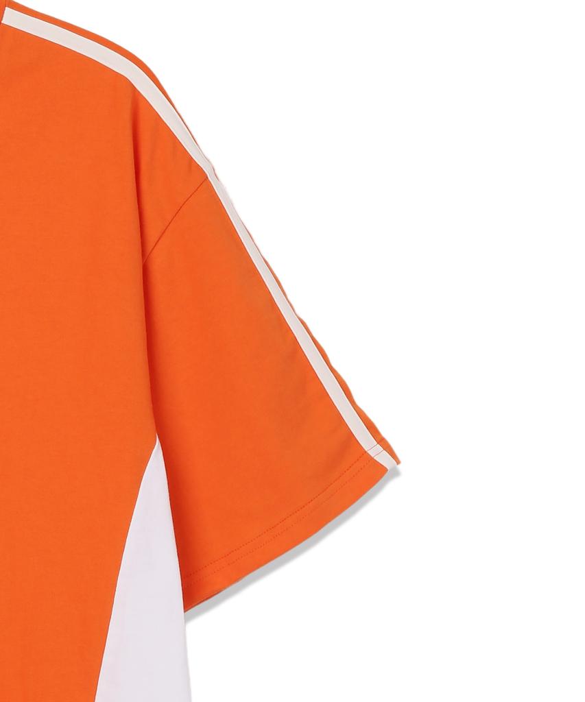 VANNWORKS Sporty Blockcore V-Neck Short Sleeve T-Shirt (Vs0033) Orange