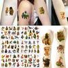 Abstract Tung Tung Sahur Animal Tattoo Stickers Italian Brainrot Funny Temporary Waterproof Tattoos Arm Decals Kids Party Gift
