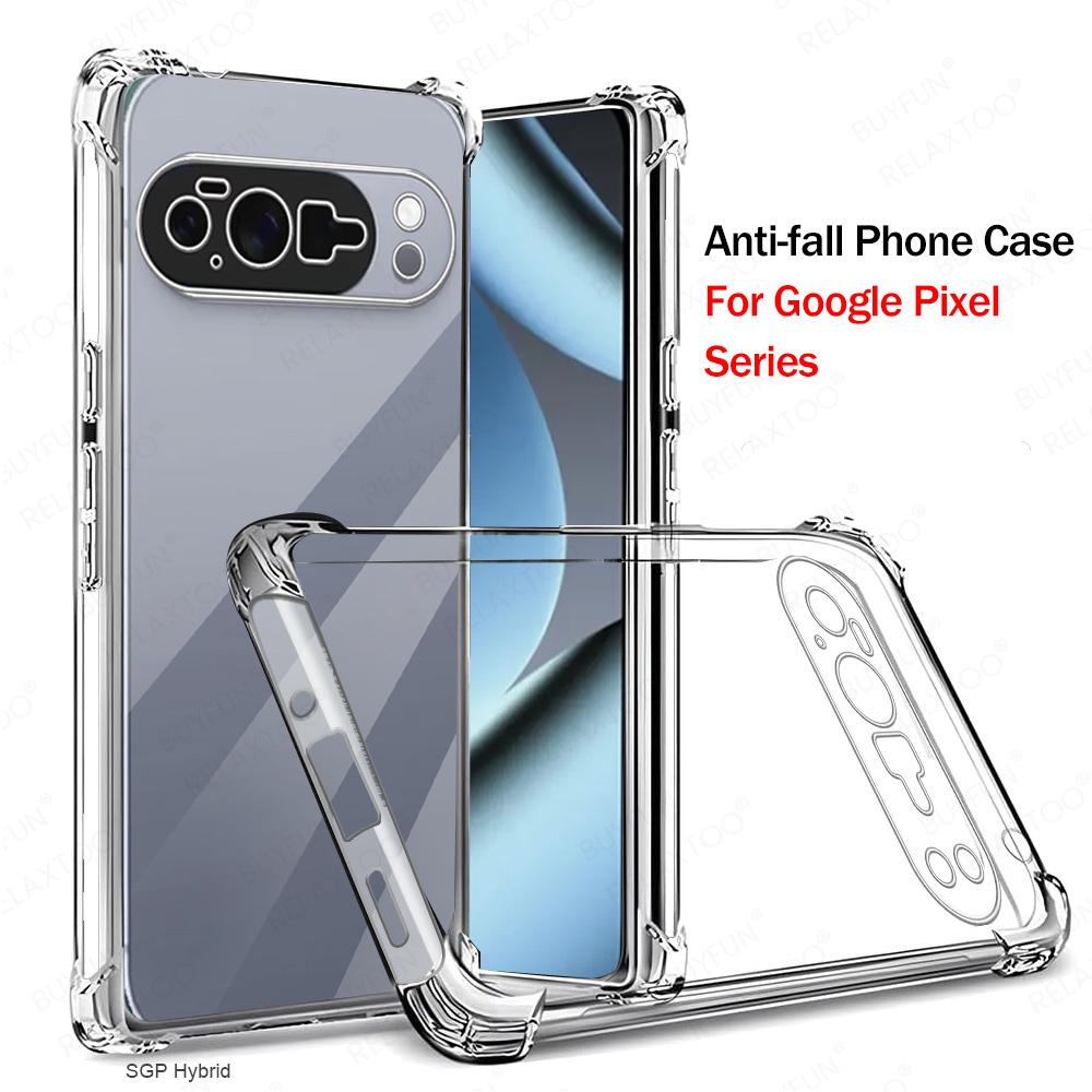 

Silicone Ultra Thin Case For Google Pixel 10 Pro XL 9 9a 8 8a 7 7a 6 6a Clear Shell Transparent Back Cover Google 10Pro 9Pro XL Google Pixel 9a прозорий