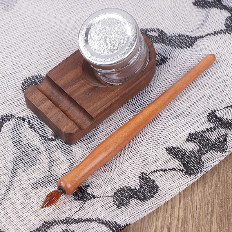 Wooden Pole Glass Dip Pen Fountain Pen Line Pen Art Writing Comics Illustration/Watercolor Painting Art Supplies