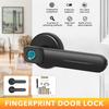 Schwarzes Fingerabdruck-Türschloss Keyless Entry Sicher Zuhause Biometrisches Fingerabdruck Elektrischer Griff Türschloss Smart Home Türschloss
