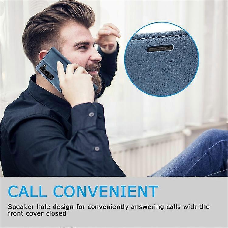 LC.IMEEKE Compatible For Samsung Galaxy S24 Case Microfiber Leather Folio Stand View Phone Cover