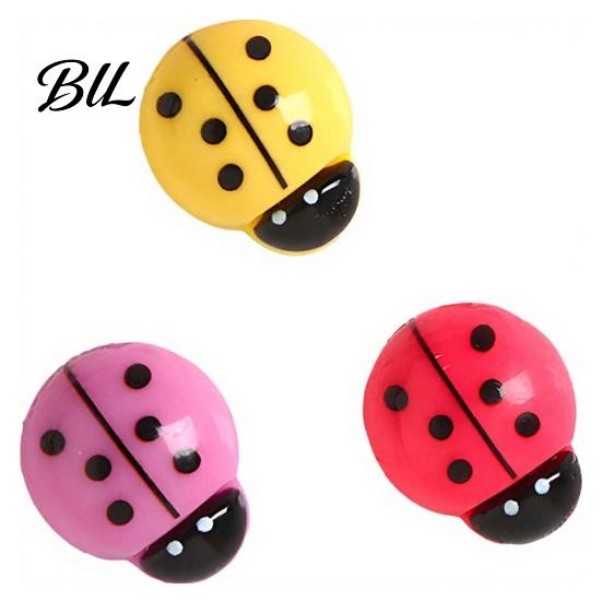 Magnetic Whiteboard Accessories 4Pcs 3D Ladybug Refrigerator Magnet, Mini Ladybird Resin Fridge Magnet Decorative Memo Note Holder for Kitchen Office