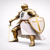 Ensemble d'armure de chevalier croisé doré, armure complète en plaques médiévale de templier, cadeau pour lui
