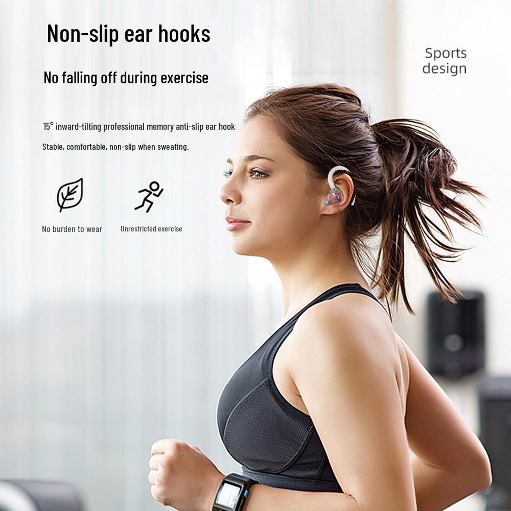 72 Sports TWS Noise-Cancelling Bluetooth Earbuds with Smart Touch, Digital Display, and Earhook Design
