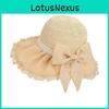 Summer Wide Brim Sun Hat For Women With Foldable Polyester Fabric Beach Vacation Shade