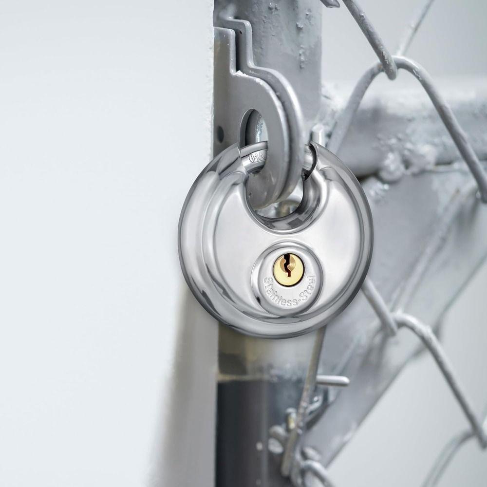Compact Round Disc Lock Stainless Steel Security Lock Disc Locking Padlock  Carriage Door
