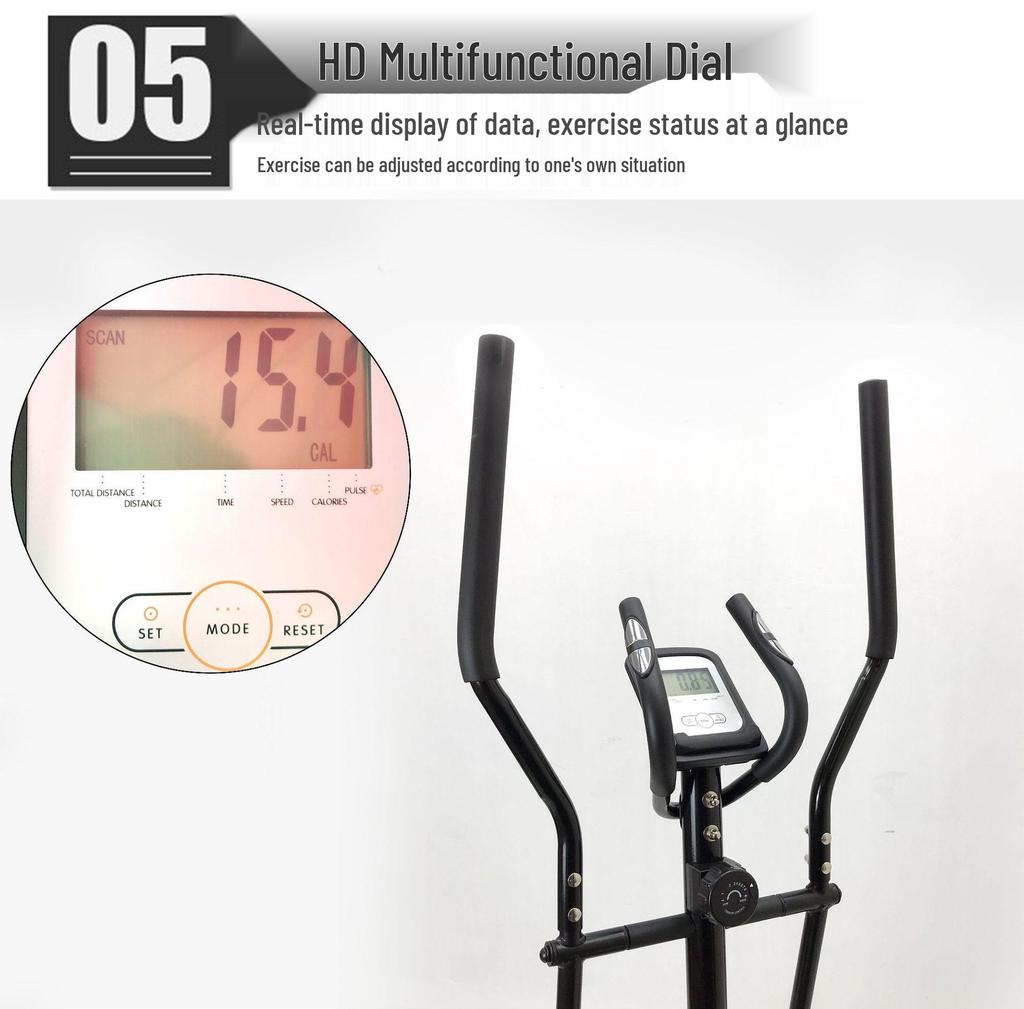 LCD Screen Indoor Elliptical Exercise Walker and Pedal Bike