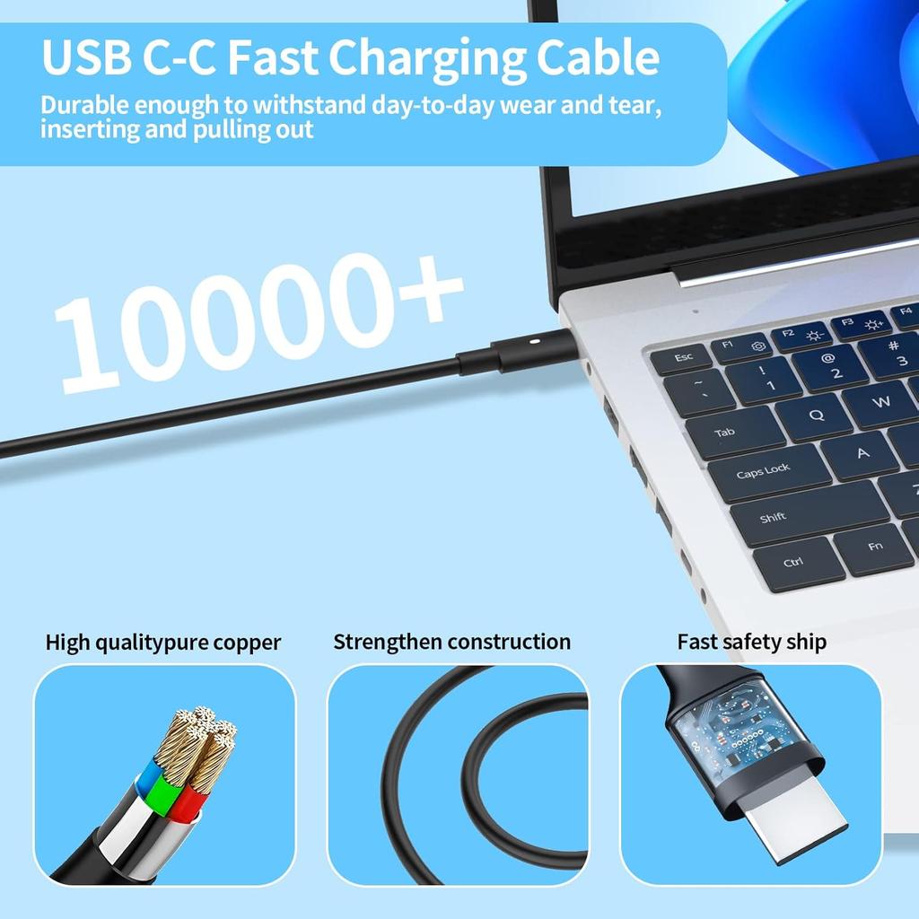 65W USB-C Laptop Charger Compatible with Dell XPS Latitude 5000 Series Laptop Cord