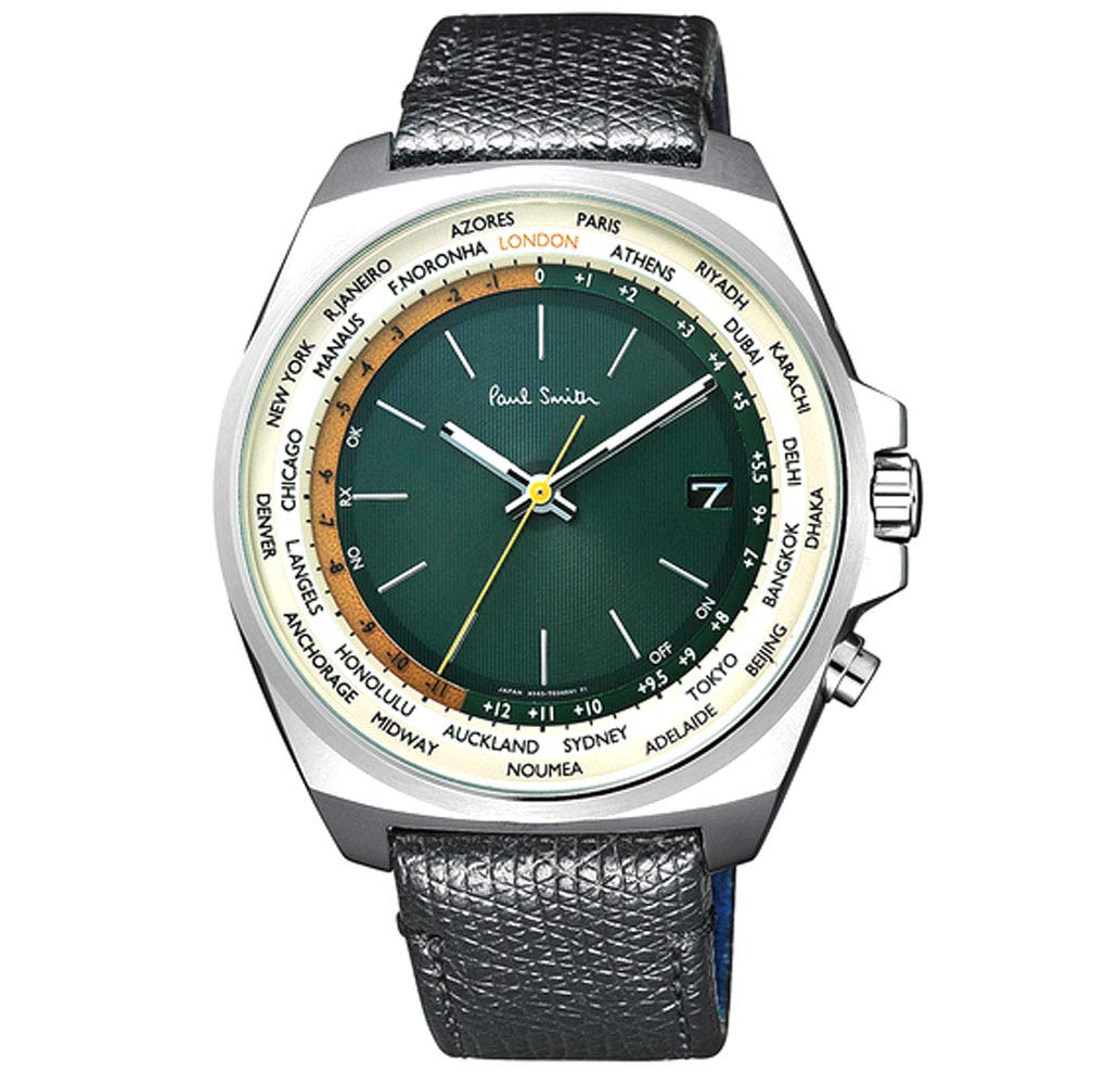 

Paul Smith Radio Solar Watch Closed Eyes World Time TT Green KL5-211-40 [Item]