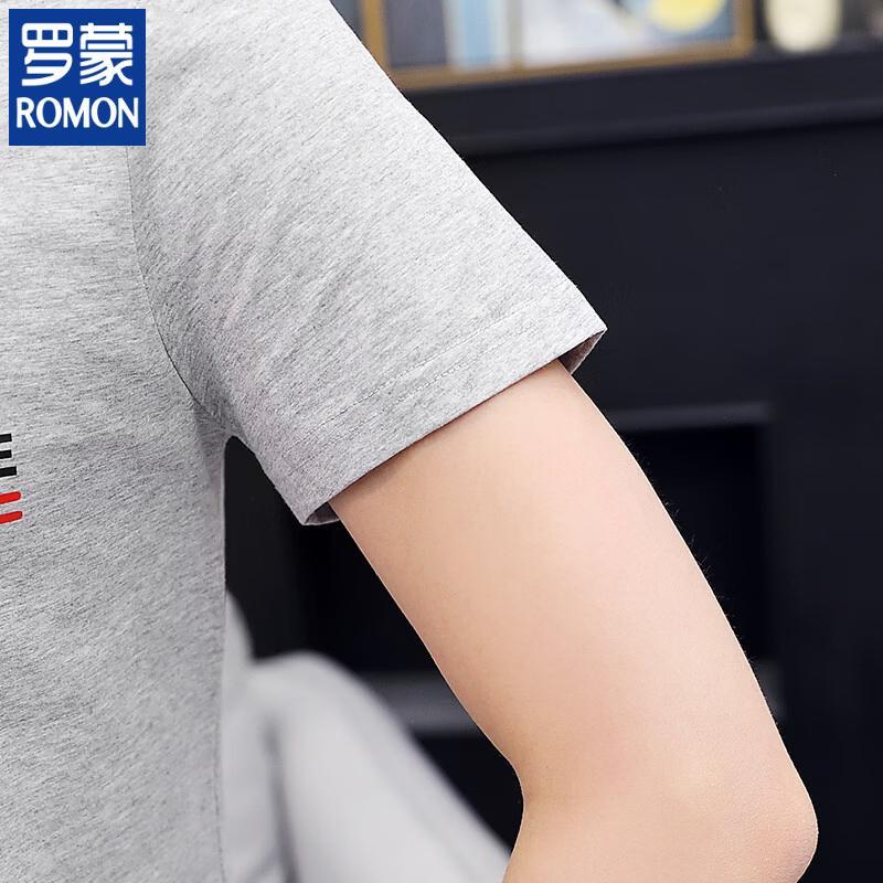 Romon Men's Printed Round Neck T-shirt