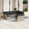 VidaXL Garden Lounge Set with Cushions 11 Pcs, Patio Sofas, Outdoor Furniture Set, Modern, Light Grey 3218352