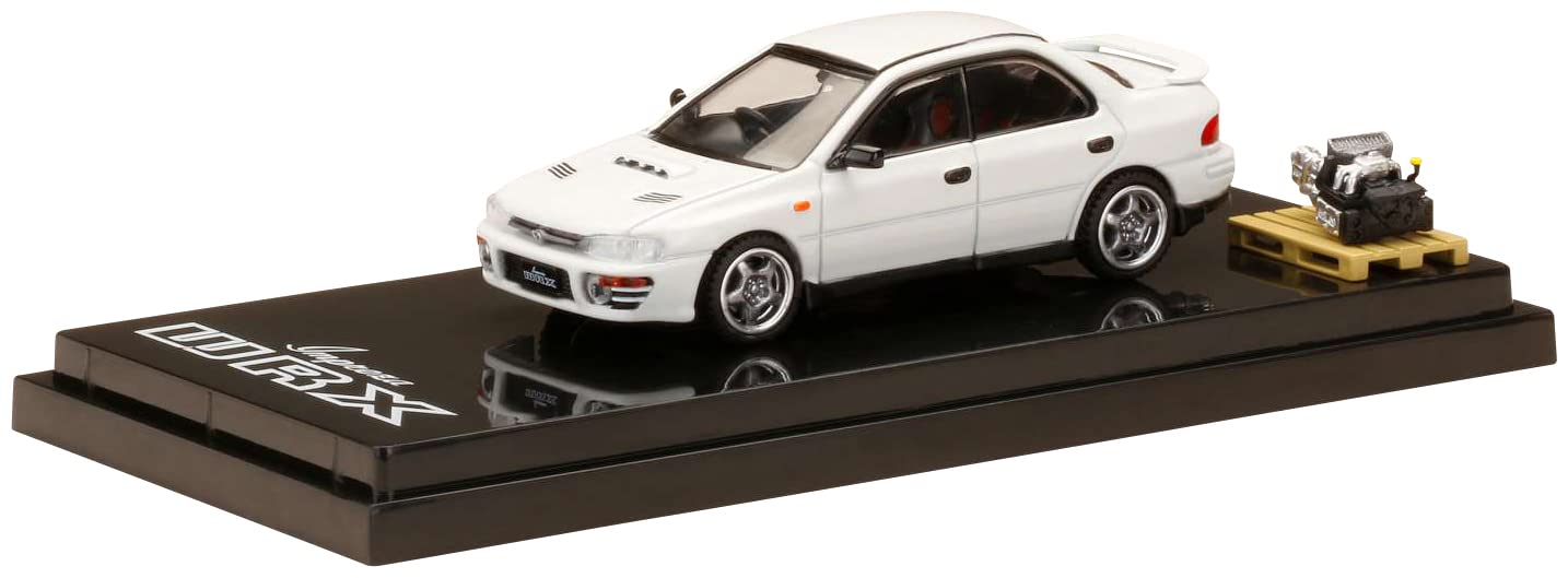 

HJ64 Scale Subaru Impreza WRX 1992 with Engine Display Feather Finished HJ642013AW 1/64 (GC8) Model, White, Model,