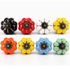Kitchen Cabinet Storage Colorful Ceramic Knob Dressers Wardrobe Pumpkin Handle Single Hole Cabinet Screw Furniture Home Decor