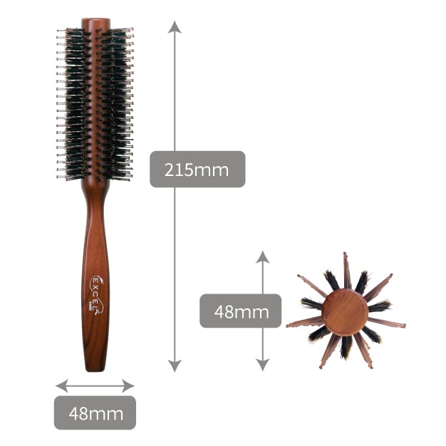 Vess Professional Roll Made In Japan by a Professional 14 Pig Bristle and Nylon with Brush EXC16B Hairdresser's Brush, Manufacturer, Rows, Bristles,