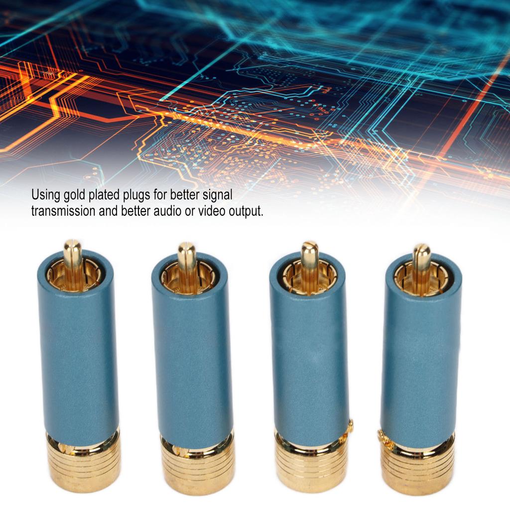 4 Stück PreffairCelsiusR1722 Stecker Vergoldet Selbstverriegelnd Lötlos Stecker