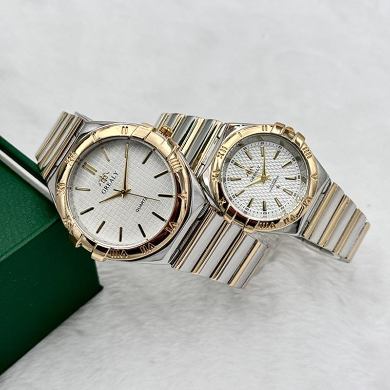 Men Watch Light Luxury Brand Waterproof Couple Watches Gold Classic Steel Women Fashion Quartz Wristwatch Gift