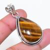 Natural Tiger Eye Gemstone Handmade 925 Sterling Silver Pendant 1.77" AP-14914