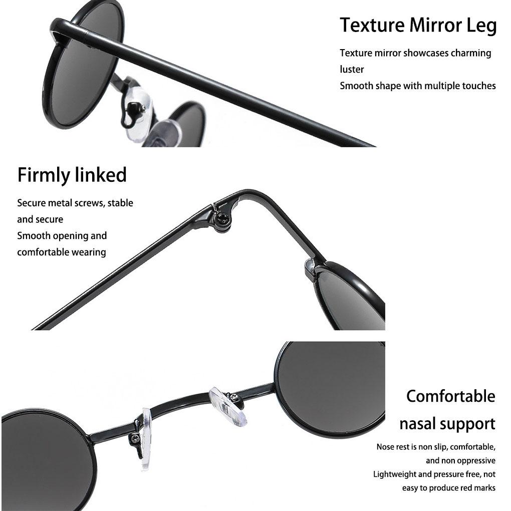 Sunglasses Sunproof Electroplated HD Round Frame Vintage Replacement Stylish Fashionable Decorative Eyewear Eyeglasses
