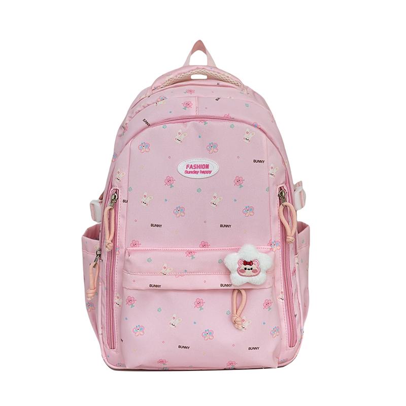 

Женский школьный рюкзак для начальной школы с рисунком из мультфильма, большой вместимости, легкий рюкзак розовый