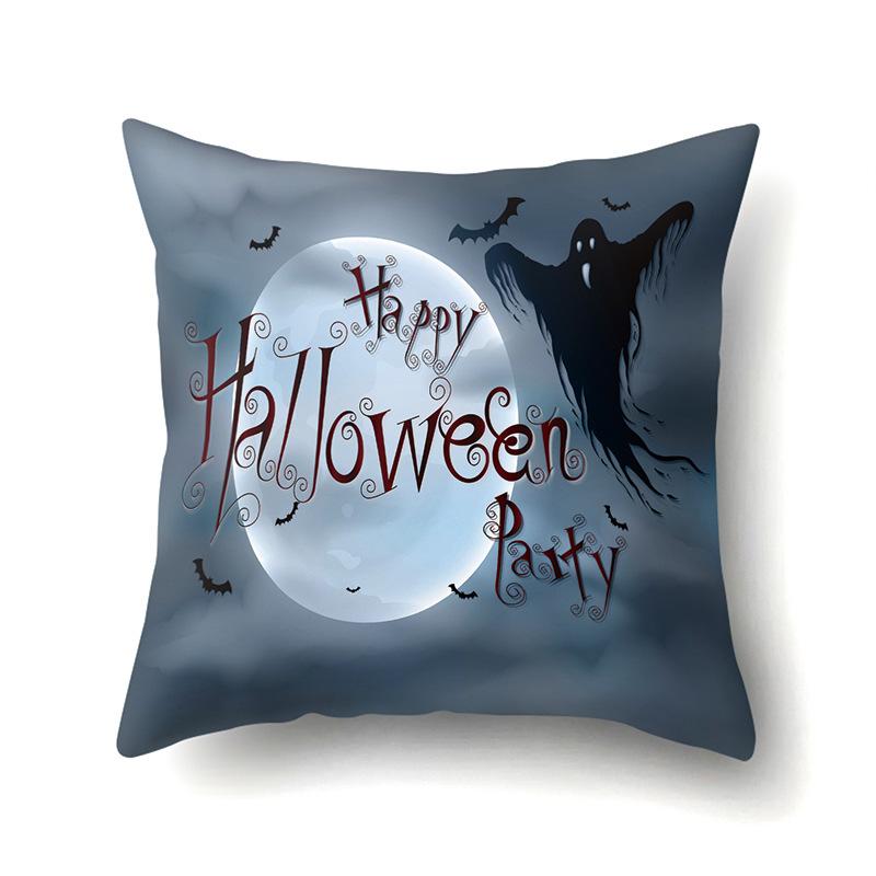 Halloween Polyester Pillow Case Car Waist Pillow Pumpkin Sofa Cushion Cover Office Living Room Pillow Case