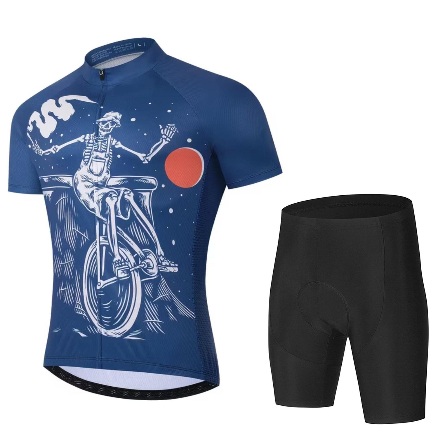 

Summer Men s New Cycling Shorts Breathable Quick-drying Perspiration Mountain Road Bicycle Short-sleeved Cycling Suit Set 2026 3XL
