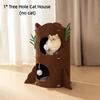 Felt Tree Hole Cat Bed All-in-one Cats Tunnel Condo Cave Cat House  Scratching/Sleeping/Playing