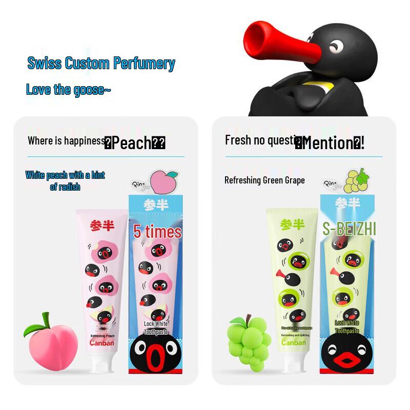 Canban Pingu Whitening Toothpaste White Peach Flavor