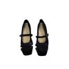 Nana's 2025 French Gentle Flat-bottomed Flower Ballet Single Shoes Women's Retro One-word Buckle Mary Jane Small Leather Shoes