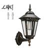 Eco Friendly Solar Garden Lamp Vintage Wall Light, Motion Sensor Outdoor Sconce with Glass Villa Exterior Shade, Waterproof Lantern for Patio