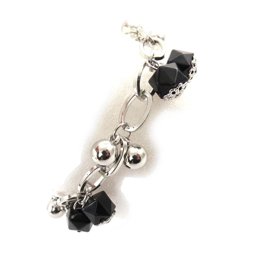Les Trésors De Lily [J7751] - Designer Bracelet 'Scarlett' Black Silver