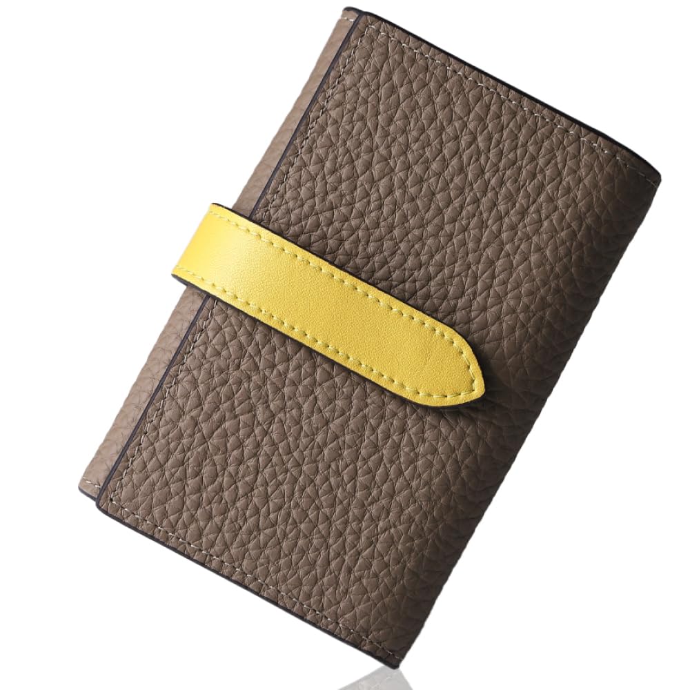 LASIEM [Особо подобранные цвета x Компактный] Женский мини-кошелек, Маленький трехскладный кошелек, Складной кошелек, Компактный мини-кошелек, Натуральная кожа,