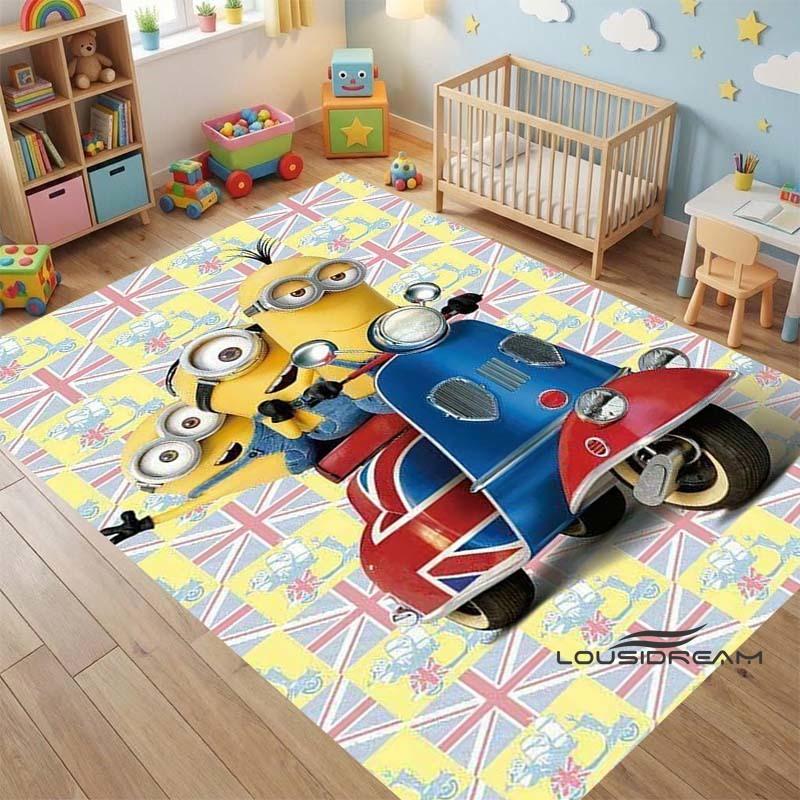 "I LoveM- Minions" Cartoon-Print Rug — Non-Slip Kitchen Mat, Outdoor Carpet, Home & Bedroom Decor, Yoga Mat, Birthday Gift.