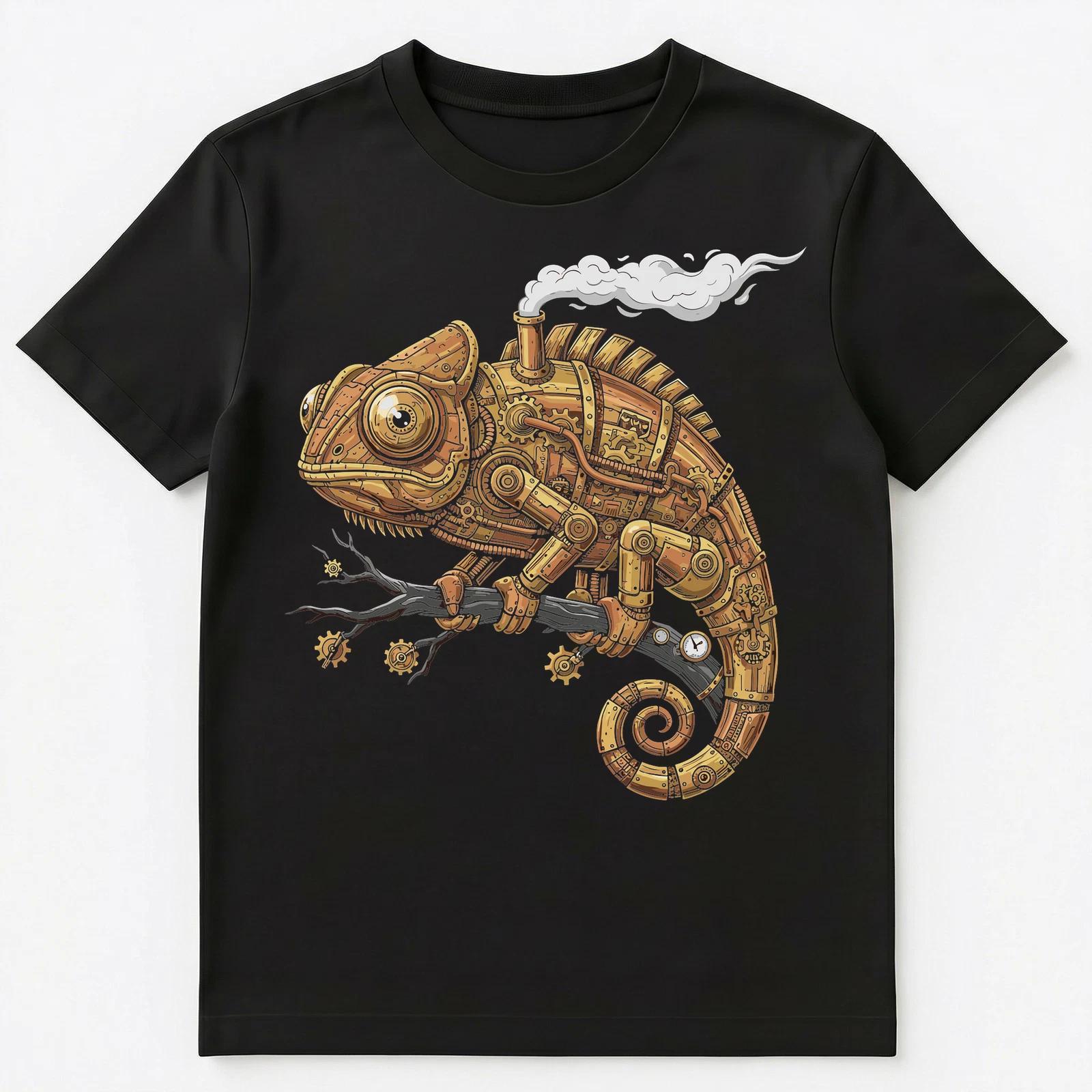 Chameleon Enthusiast Clockwork Steampunk Unisex T-Shirt M