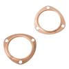 2 PCS 3 Inch Copper Header Exhaust Collector Gaskets, Exhaust Gaskets, Durable, Reusable for SBC BBC 302 350 454 383 Exhaust Gaskets (3 Bolt Pattern)