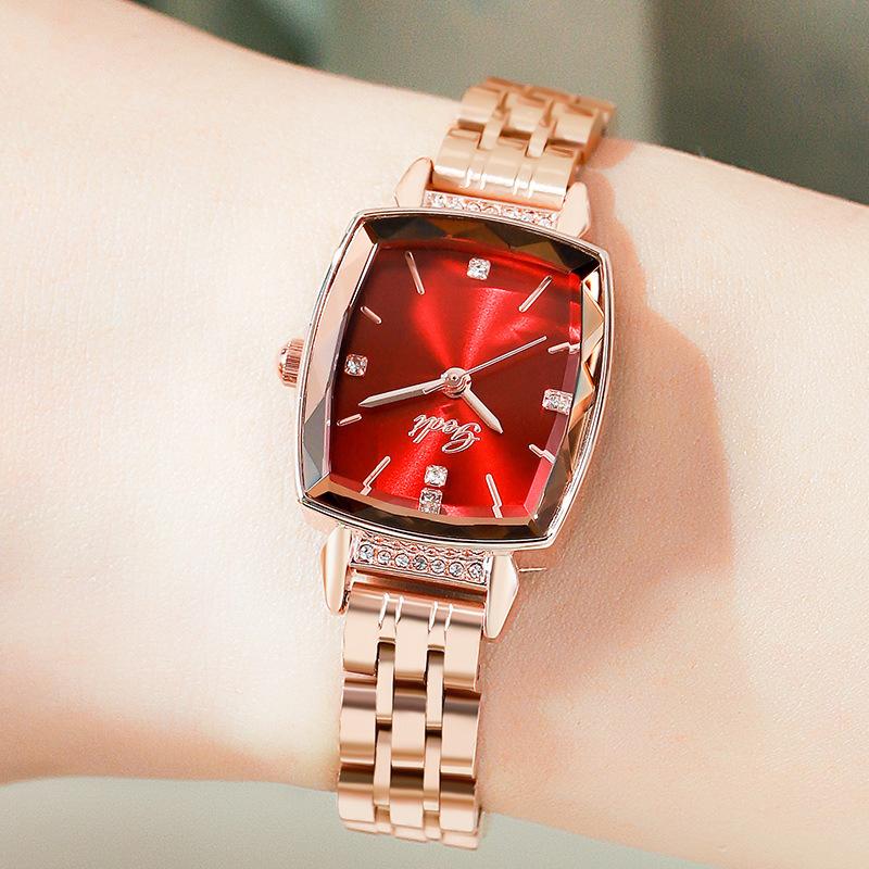 Rose Gold Steel Belt Watch Women S Fashion Casual Diamond-Encrusted Waterproof Quartz Women S Watch