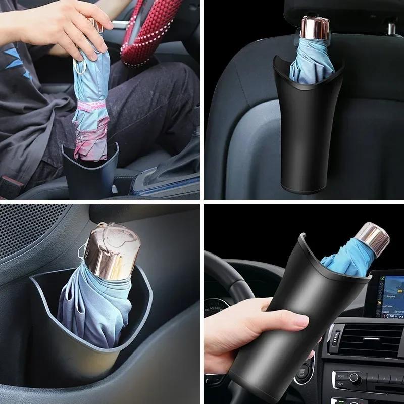 New Car Waterproof Umbrella Set Multi Functional Car Storage Garbage Can Car Rear Seat Umbrella Frame Beverage Rack