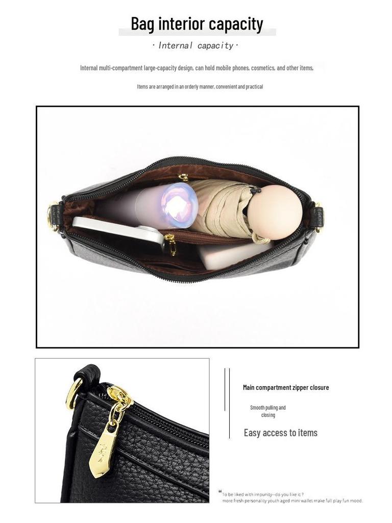 Women's Trendy Solid Color Shoulder Bag 2025 - Versatile Light Luxury Crossbody for Moms