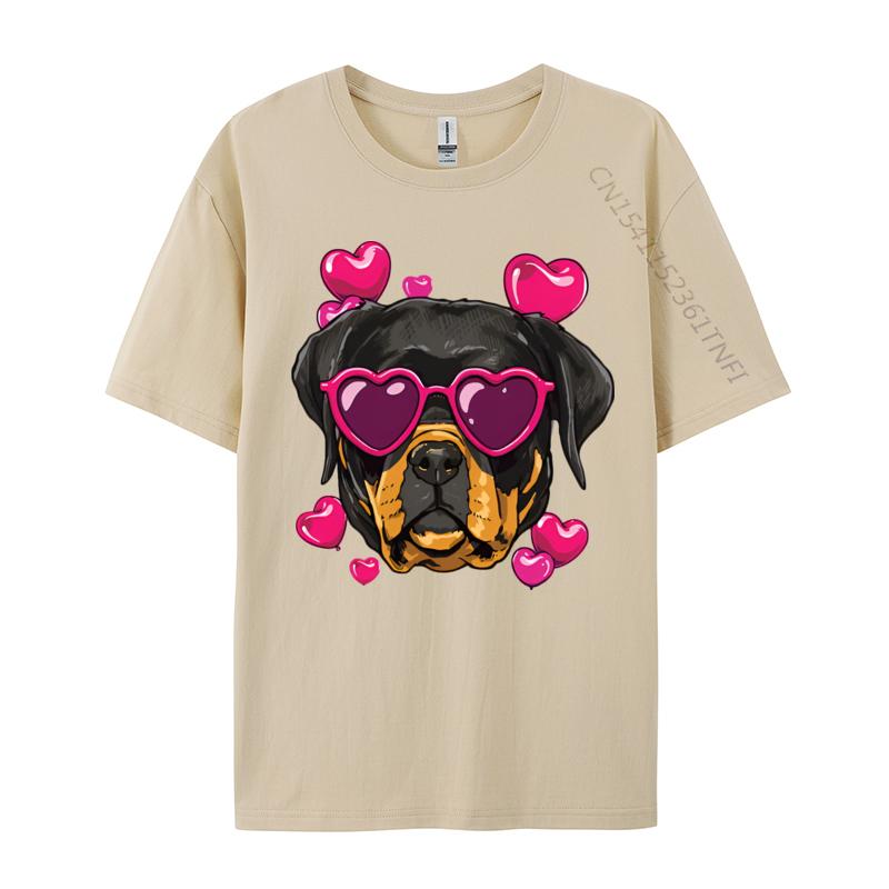 Valentines Day Rottweiler Heart Couple Tshirt Graphic Printed Tshirt Fun Print Romantic Tshirt Luxury Designer